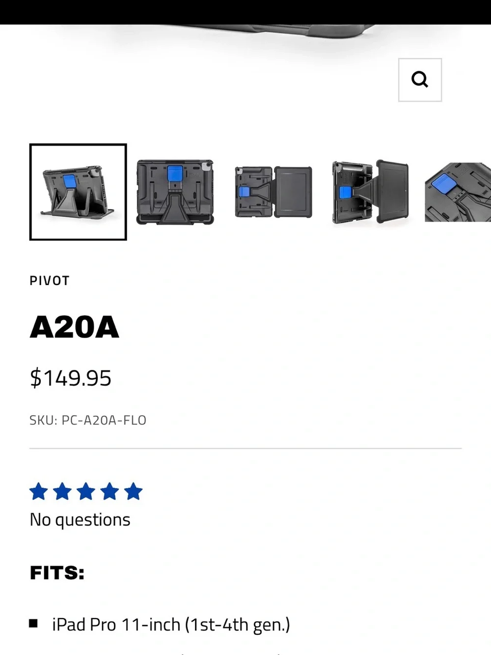 PIVOT Black iPad Case iPad Air 4th-5th generation